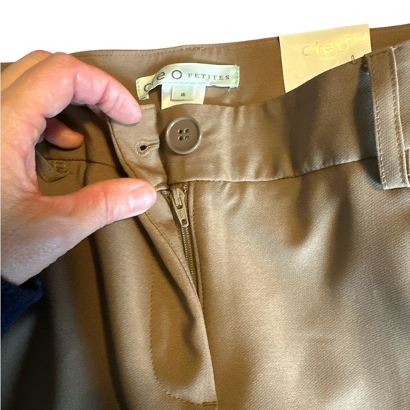 NWT Cleo petites stretch trouser two front pockets front slimming panel camel - Picture 8 of 10